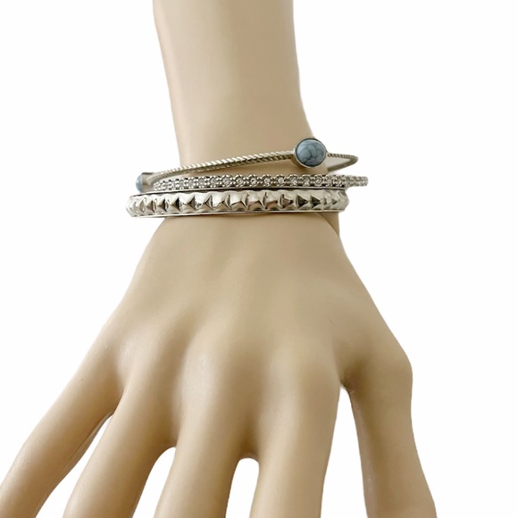 5/$20 Silver plated bangles, stone and crystal details - Picture 7 of 7